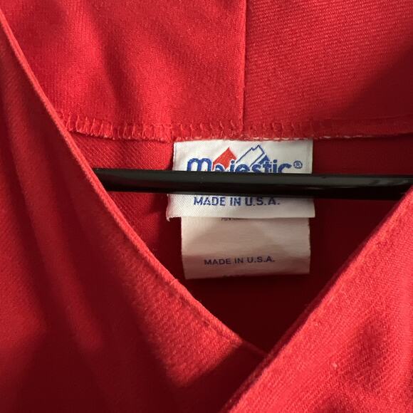 Chicago Blackhawks Vintage Majestic Baseball Jersey Sz XL Red Made in USA Hockey - Picture 5 of 14